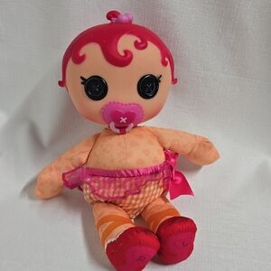 Lalaoopsy Babies Tippy Thumbelina Doll Soft With Pacifier & Underwear Pink Hair